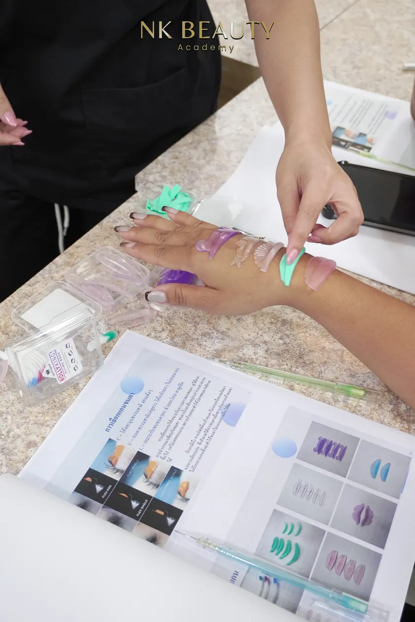 The course kit laid out — pigments, needles and tools included with the training