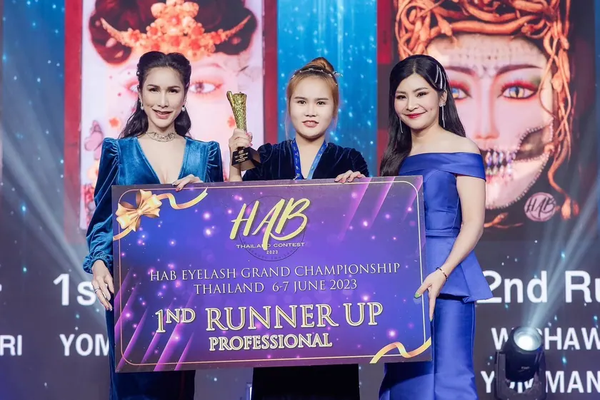 Runner-up placings announced on stage at the HAB Thailand Contest