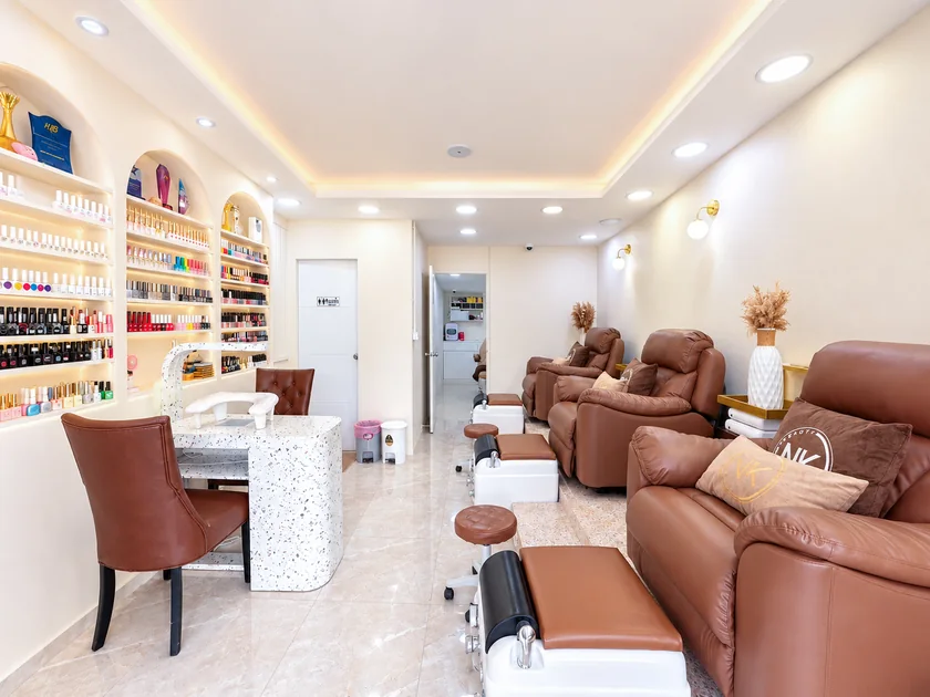 The nail and spa floor at NK Beauty Kathu, from the nail station to the pedicure recliners