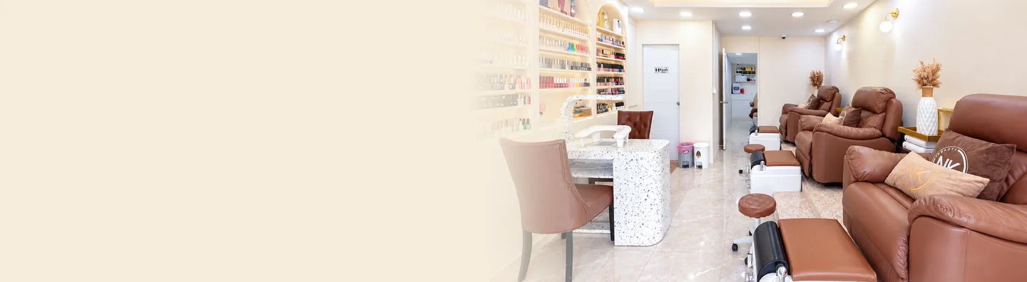 The nail and spa floor at NK Beauty Kathu, from the nail station to the pedicure recliners