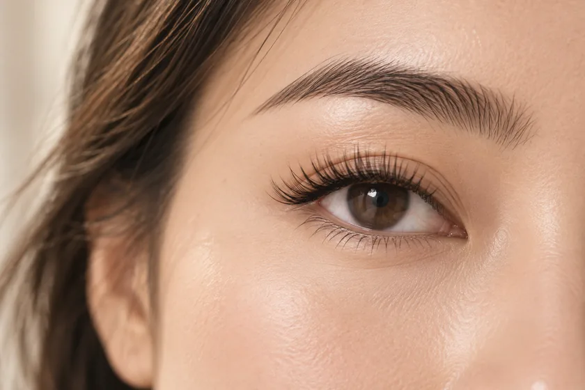 An eye with lash extensions