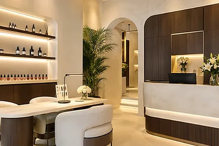 A calm salon interior