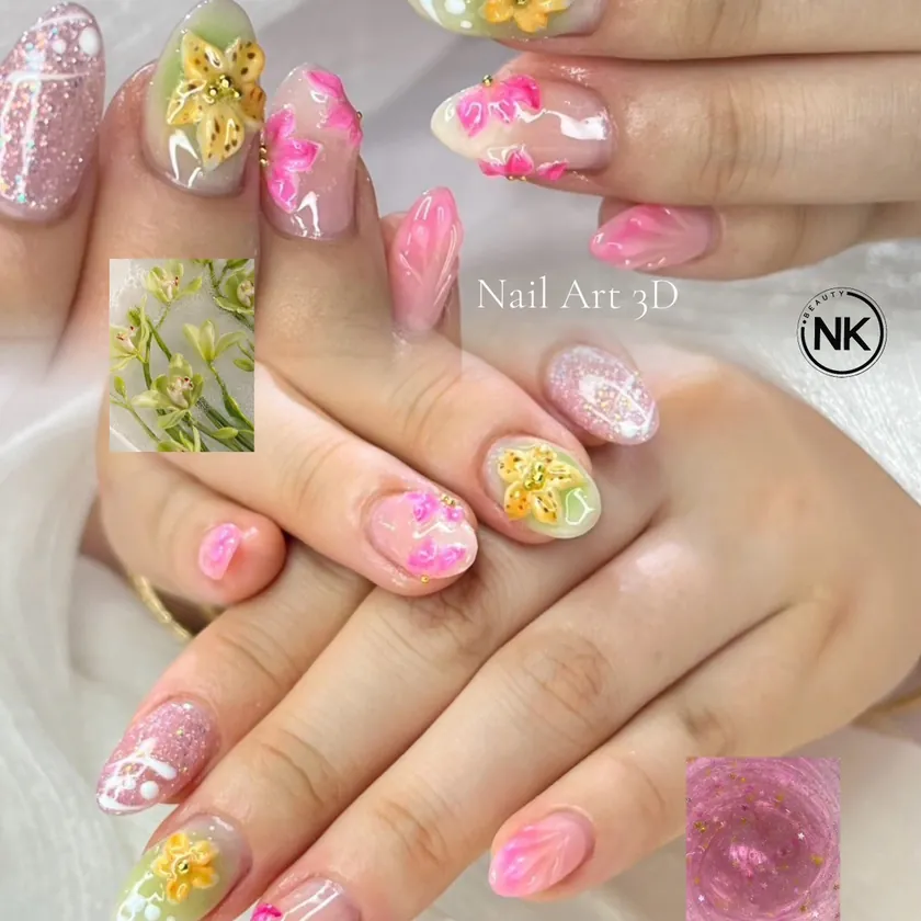 Nail work at NK Beauty: Colourful pastel nail art