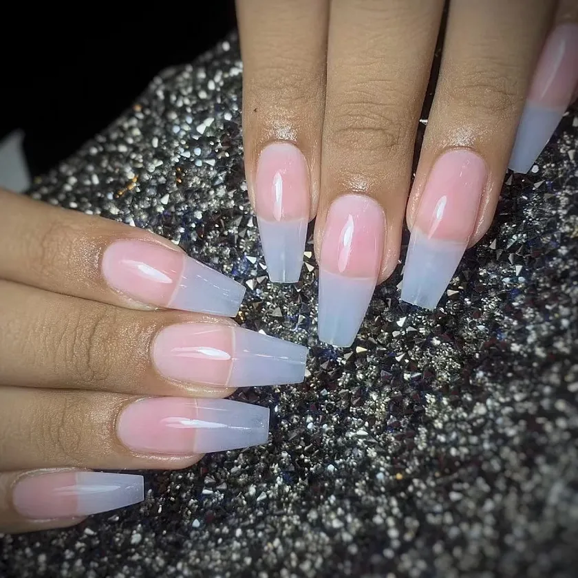 Nail work at NK Beauty: Milky pink ombre
