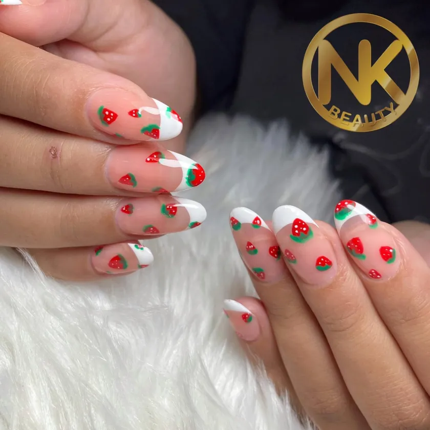 Nail work at NK Beauty: Strawberry nail art