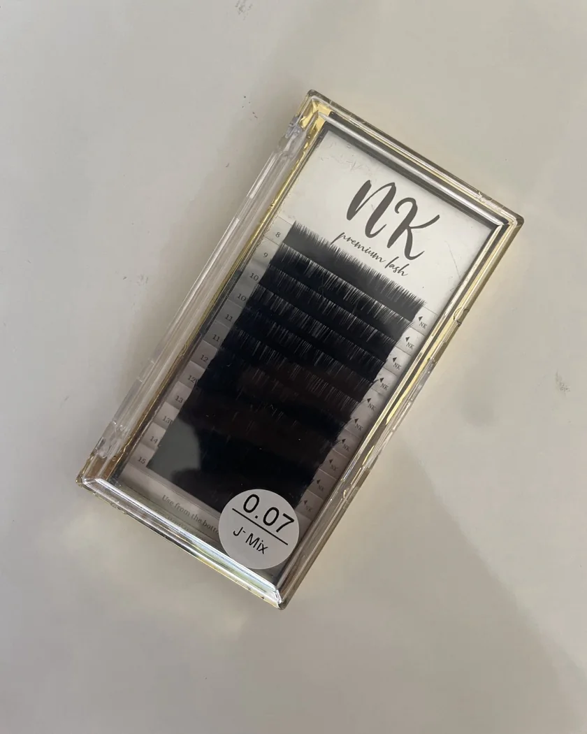 NK Premium Lash tray, 0.07 mm J curl, Mix 8–15 mm