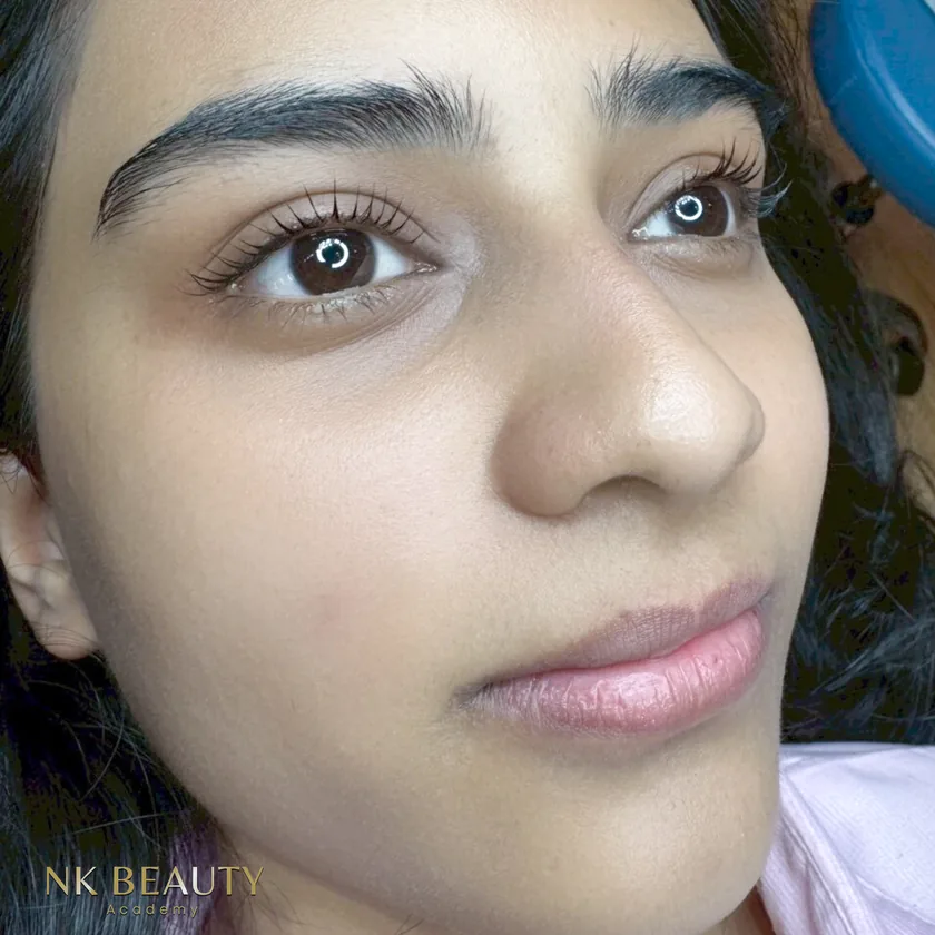 Eyelash lifting at NK Beauty, seen on the whole face