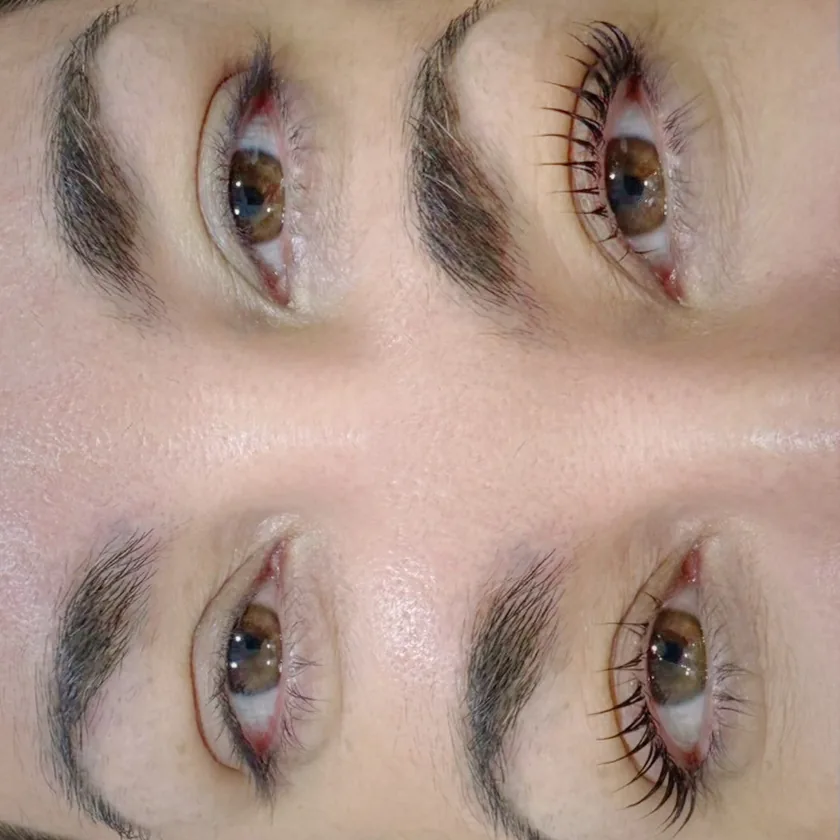 Eyelash lifting at NK Beauty, both eyes